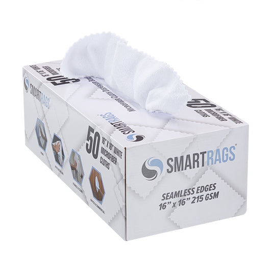 Box of SmartRags white cloths with a white background