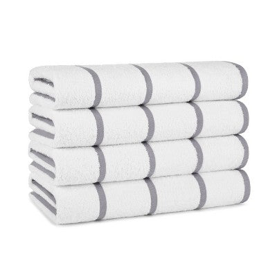 Las Rayas Pool Towel – Light Grey | Luxury Cotton Beach Towel