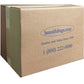 brown cardboard box with logo